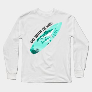 Surfboard Creative Shark Design Gift Long Sleeve T-Shirt